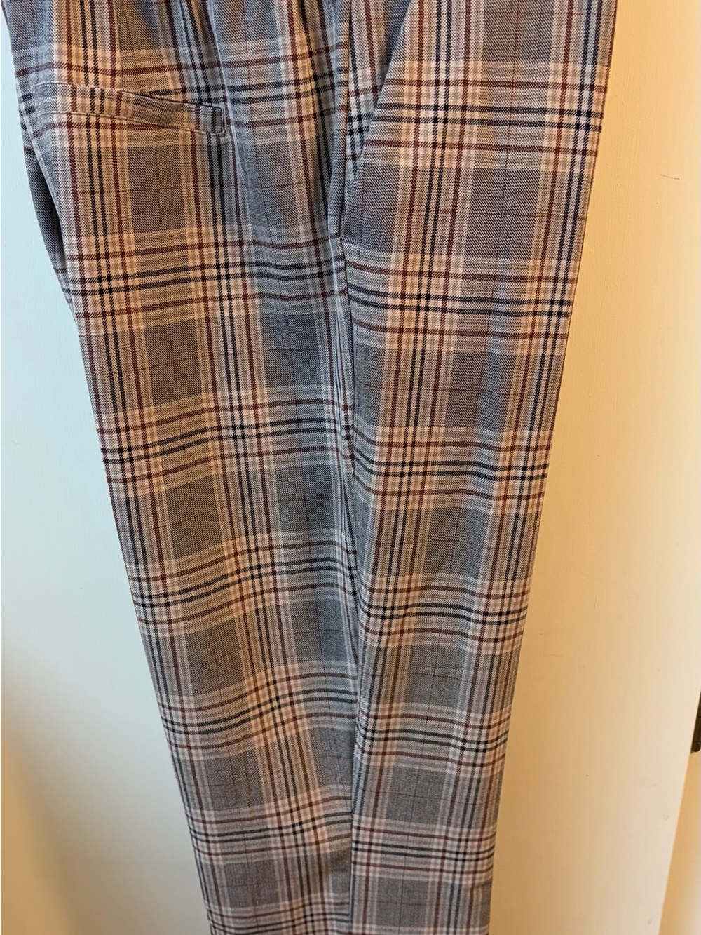 Jules & Leopold Women’s pull on pants with side, slit Gray, Brown & Cream - Picture 7 of 11